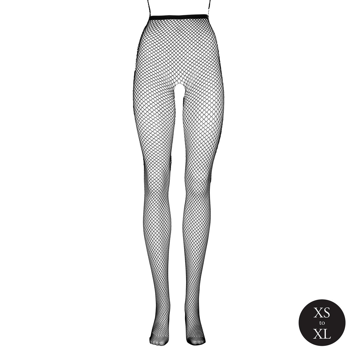 Le Desir - Panty met Fijn Visnetpatroon - Zwart