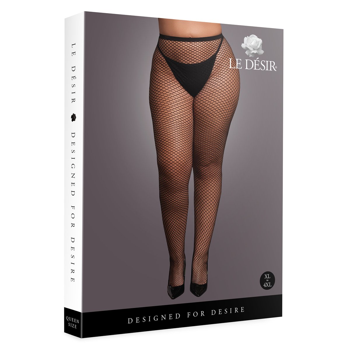 Le Desir - Panty met Fijn Visnetpatroon - Zwart