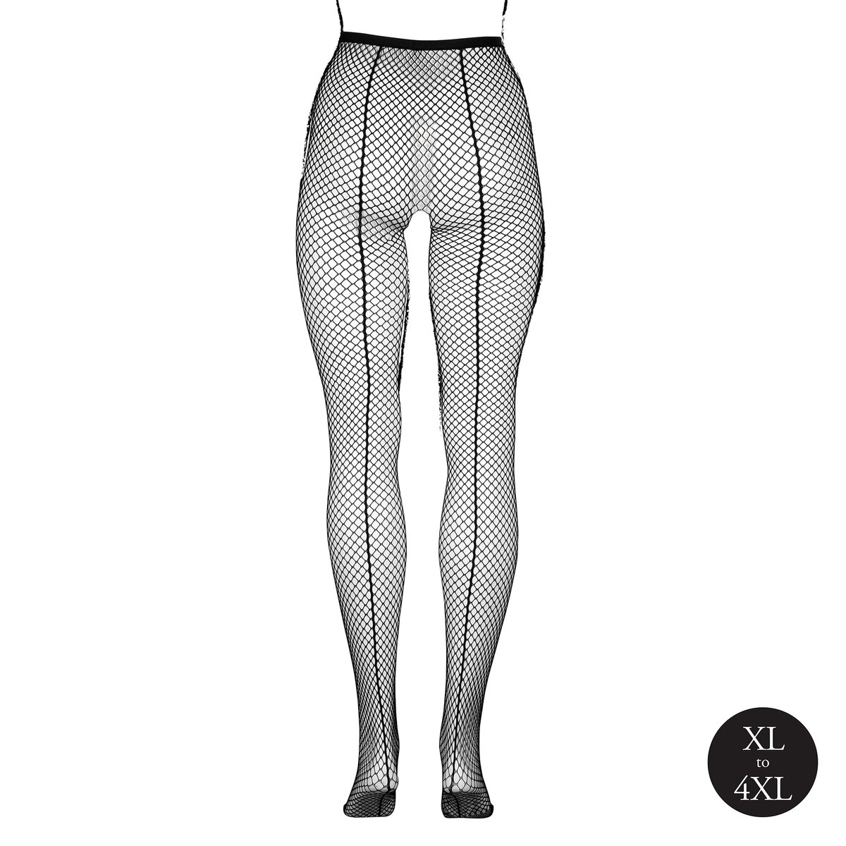 Le Desir - Panty met Fijn Visnetpatroon - Zwart
