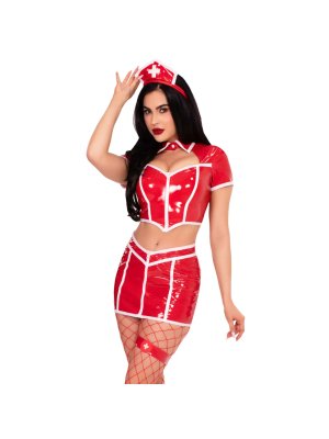 Leg Avenue - Red Alert Nurse Kostuum - Rood