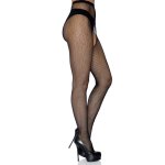 Visnetpanty Met Open Kruisje - Zwart