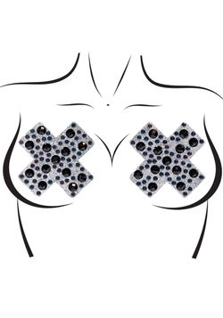 X-Factor Rhinestone Nipple Covers - Black