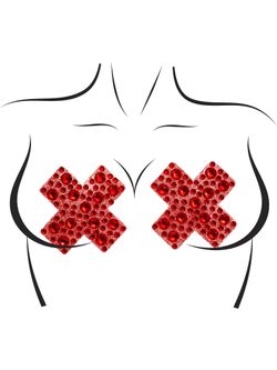 Leg Avenue - X-Factor Rhinestone Nipple Covers - Red