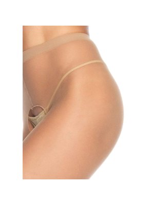 Leg Avenue – Sheer Panty – Crotchless Beige