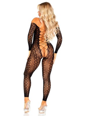 Leg Avenue – Crotchless Bodystocking met Slangenprint – Zwart