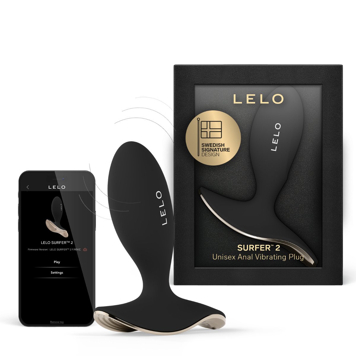 LELO - SURFER 2 Vibrerende Anaal Plug - Zwart