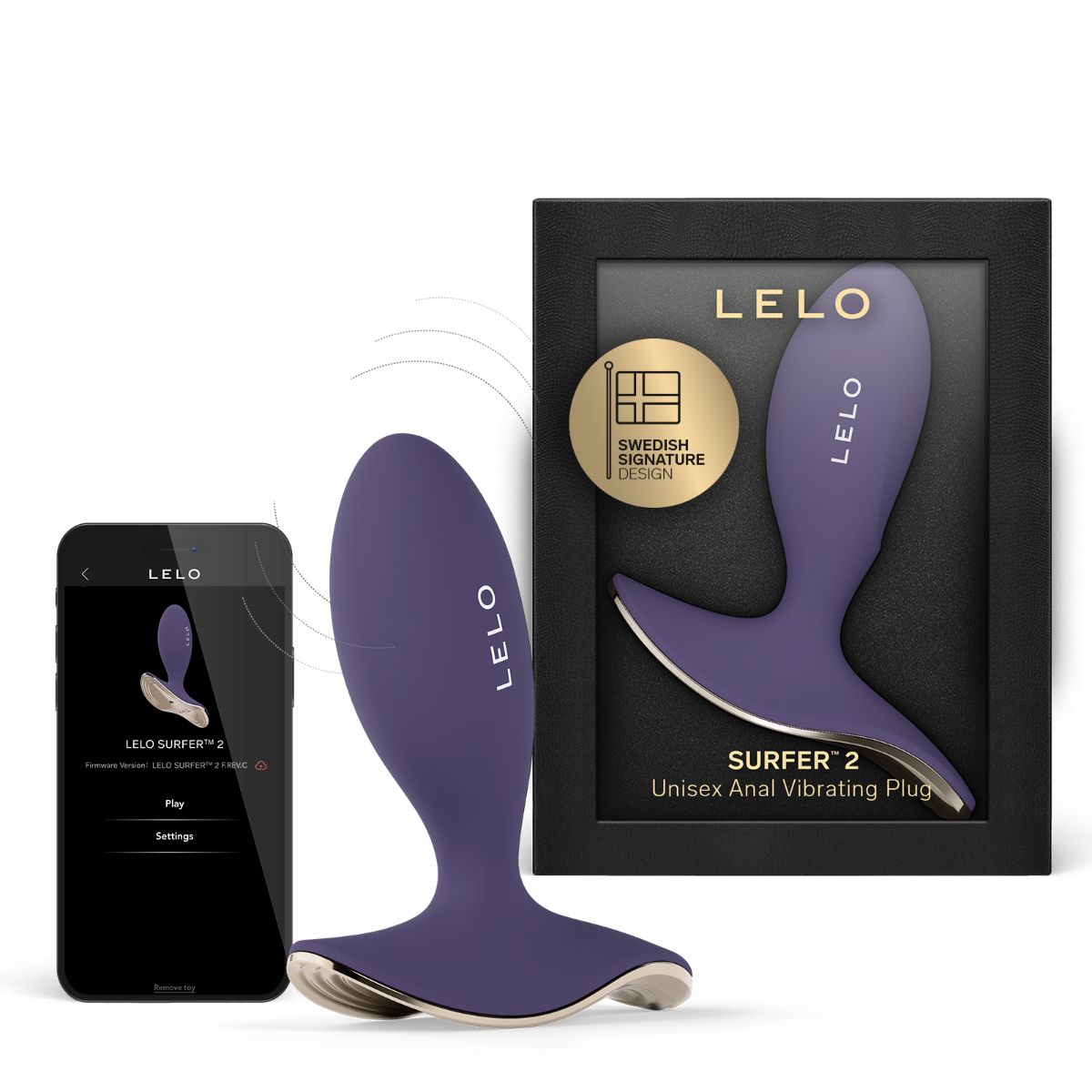 LELO - SURFER 2 Vibrerende Anaal Plug - Cyber Purple