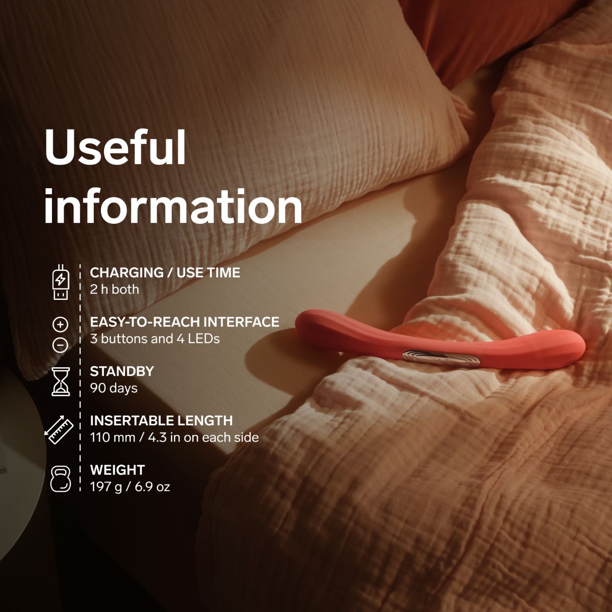 LELO - BOOMERANG Dubbele Vibrator - Coral Red - Afbeelding 7