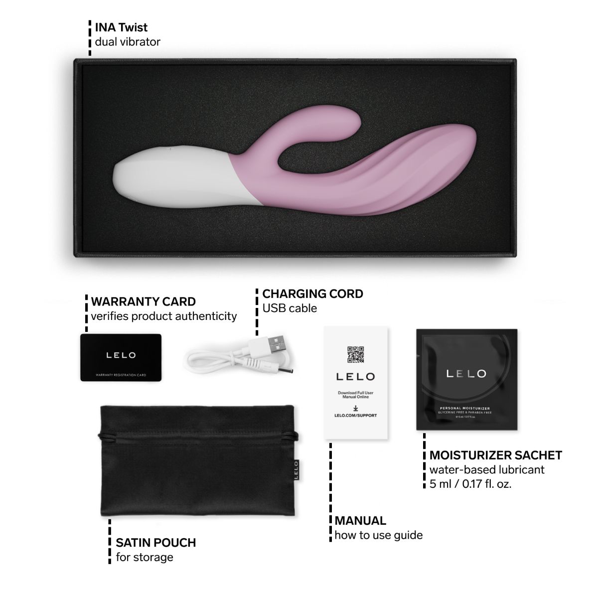 LELO - INA Twist Dual-Action Massager - Soft Pink foto 5