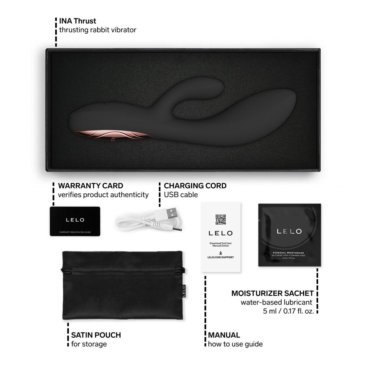 LELO - INA Thrust Dual-Action Massager - Black foto 9