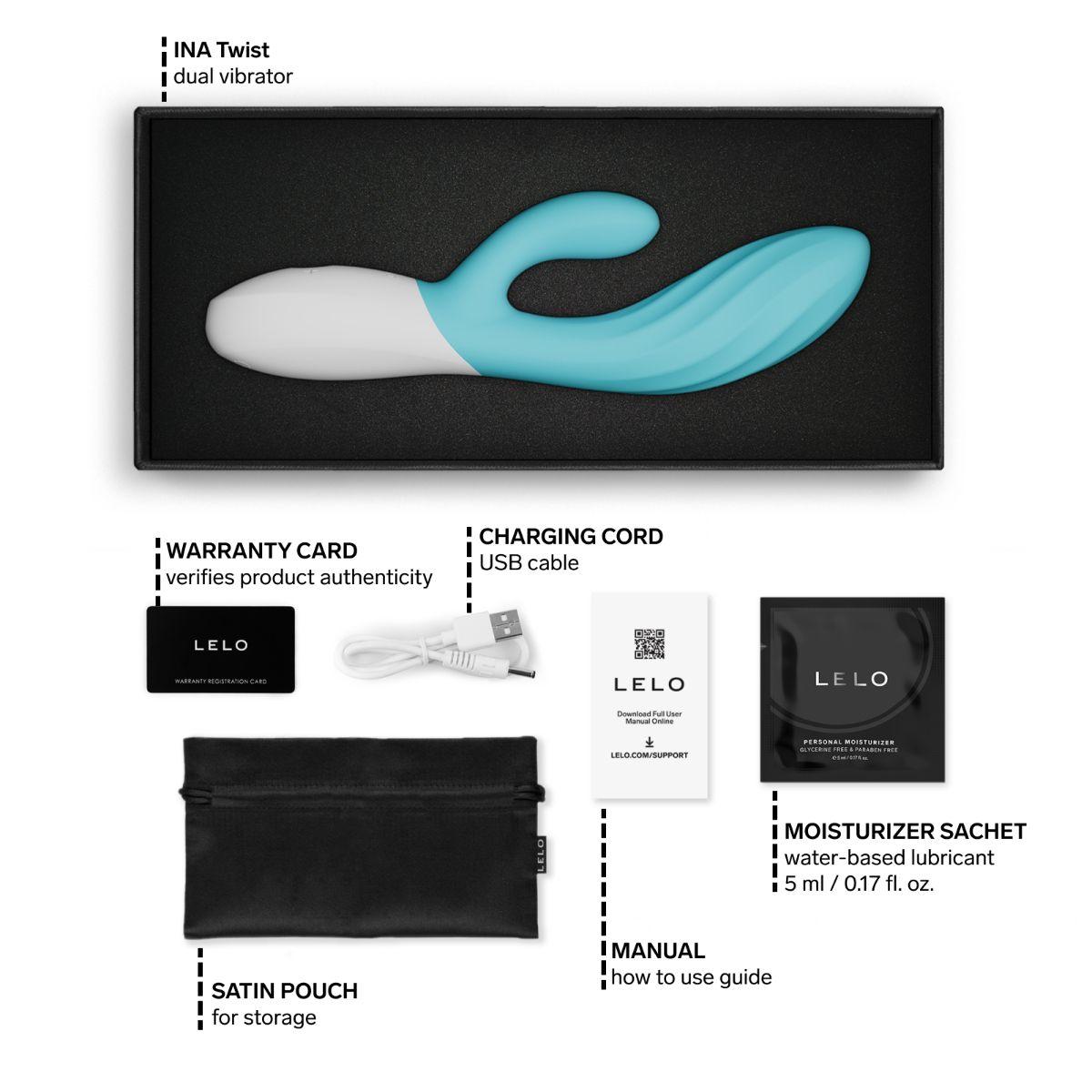 LELO - INA Twist Dual-Action Massager - Aqua foto 8