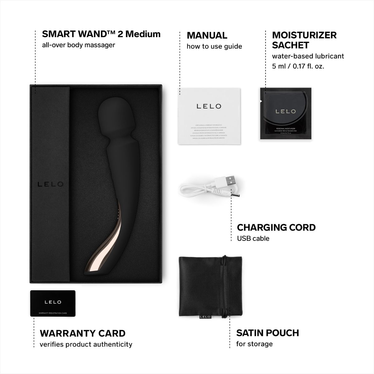 LELO - Smart Wand 2 Medium - Zwart foto 4