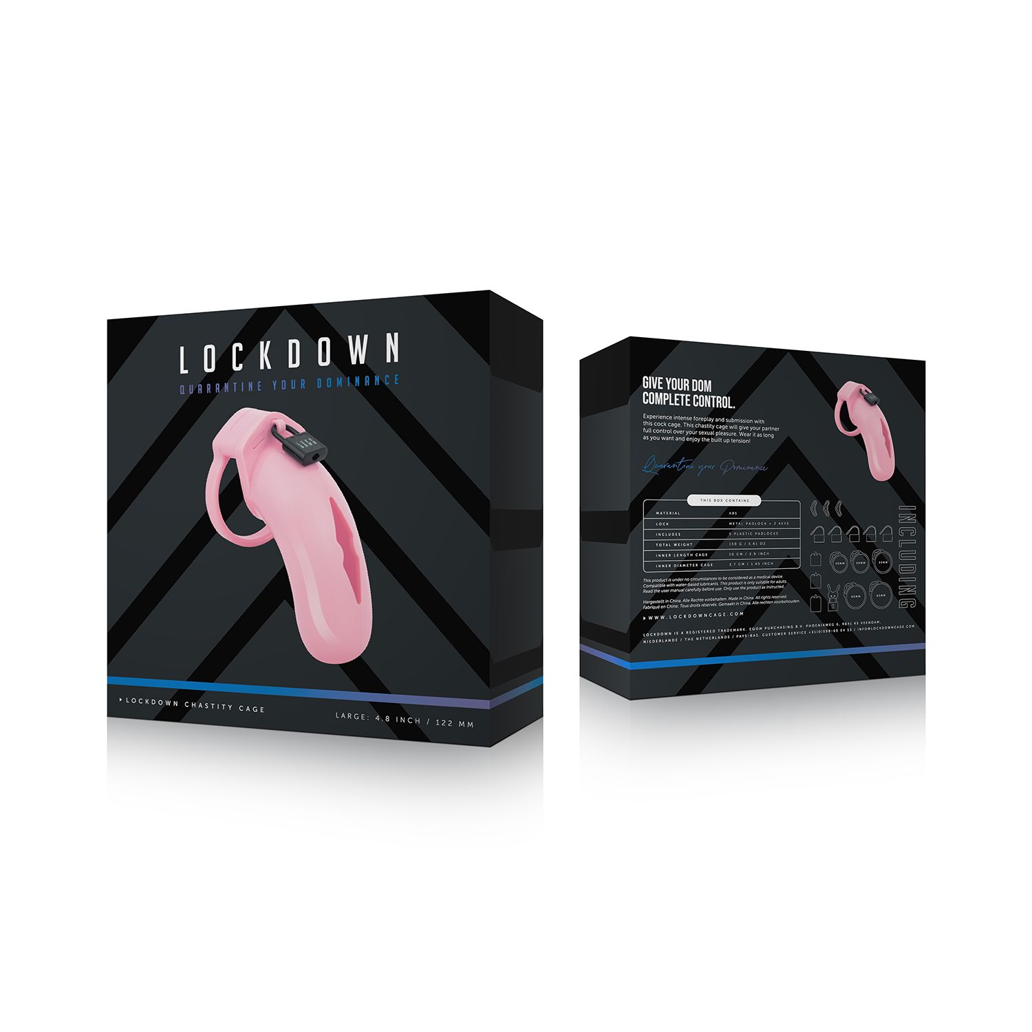 LOCKDOWN - Chastity Cage Large - Roze foto 13