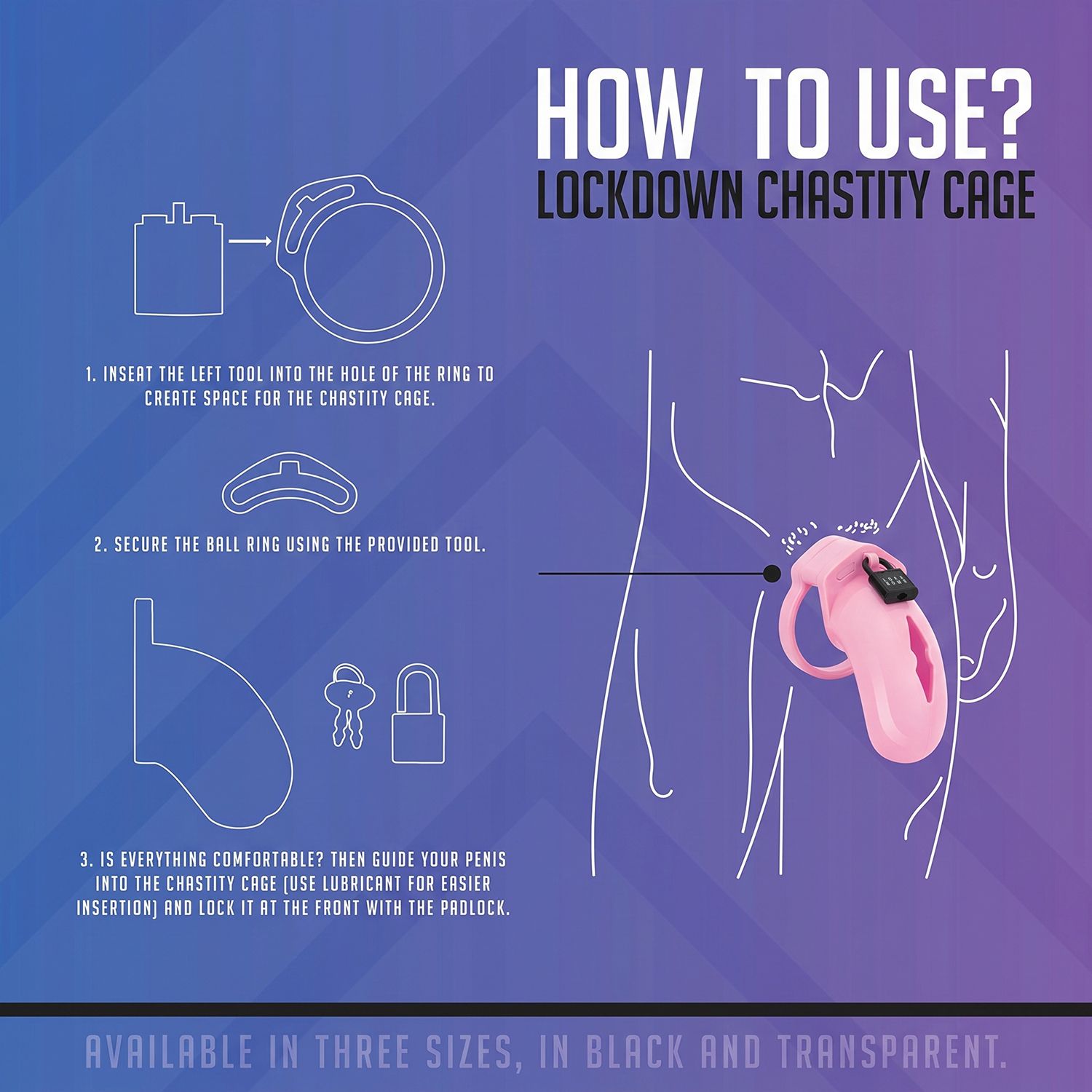 LOCKDOWN - Chastity Cage Large - Roze foto 3