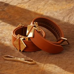 LOCKINK - Ankle and Wrist Cuffs Set - brown