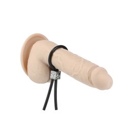 Tether Adjustable Silicone Cock Ring - Black