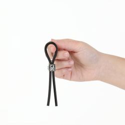 Tether Adjustable Silicone Cock Ring - Black