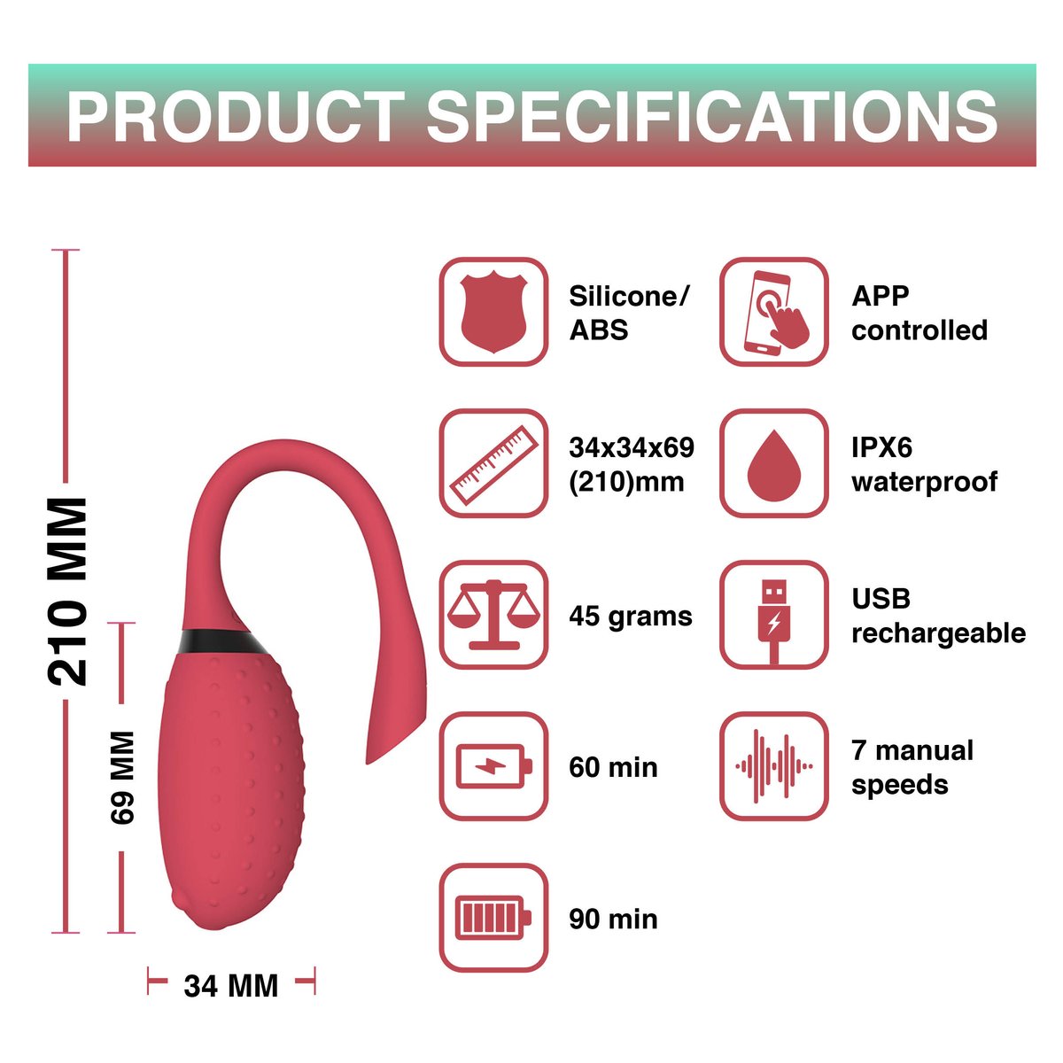 Magic Motion - Fugu Smart Wearable Vibrator - Rood