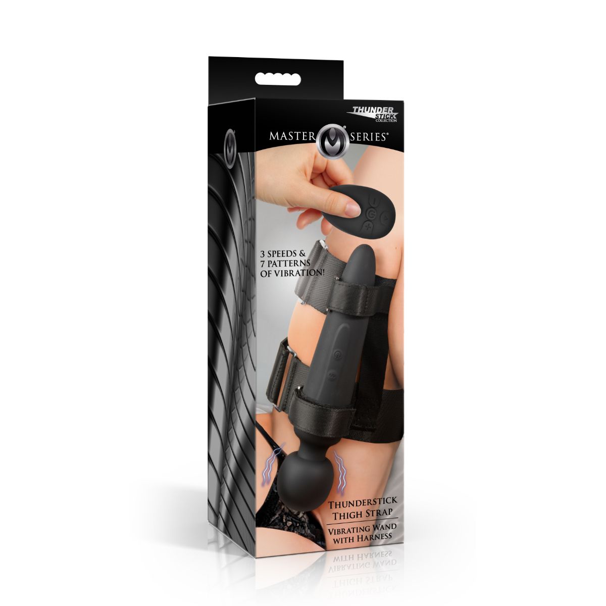 Master Series - Thunderstick Wand met Dijbeenband - Zwart foto 6