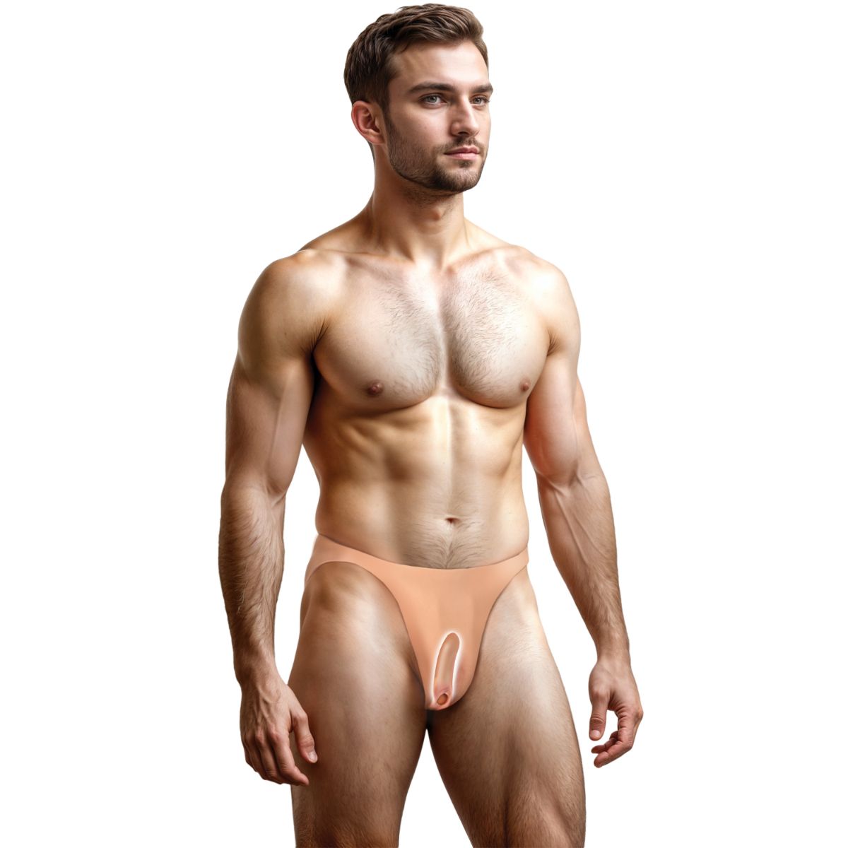 Master Series - Pussy Strap Vagina Jockstrap - Beige foto 10