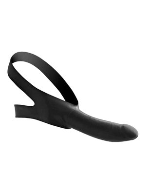 Master Series - Face Strap-On Mondknevel met Dildo - Black