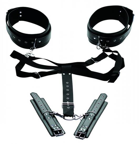 Master Series »Acquire« Oberschenkel Harness mit Handfesseln Master Series »Acquire« Oberschenkel Harness mit Handfesseln