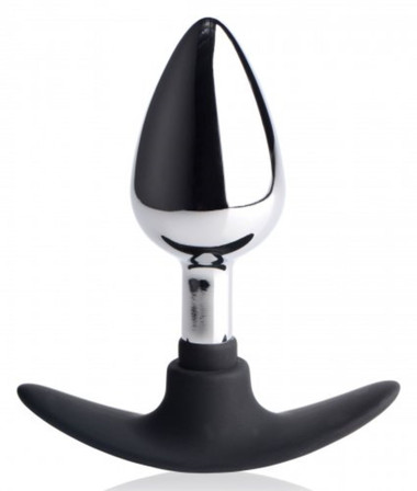 Dark Invader Metal & Silicone Anal Plug - Medium
