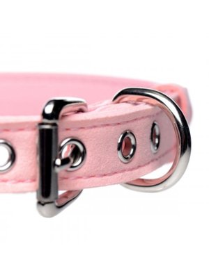 Golden Kitty Collar Met Kattenbelletje - Roze/Zilver