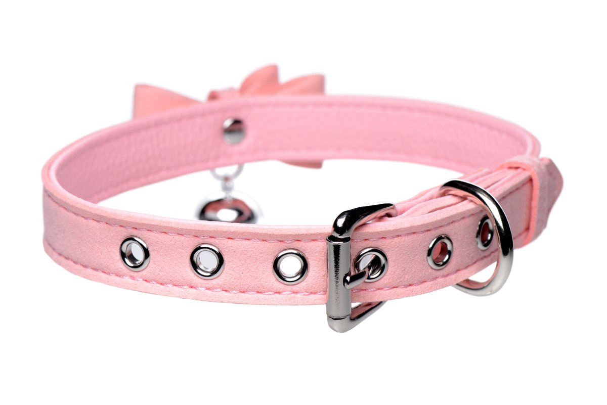 Golden Kitty Collar Met Kattenbelletje - Roze/Zilver