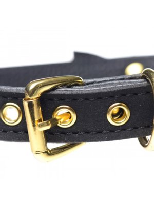 Golden Kitty Collar Met Kattenbelletje - Zwart/Goud