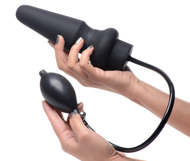 cual es el mejor lubricante para sexo anal Expander Inflatable Anal Plug with Pump Black main image 0