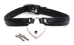 Heart Lock Collar With Keys - Black