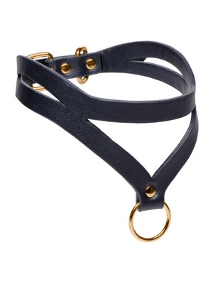 Bondage Baddie Collar Met O-ring - Zwart/Goud