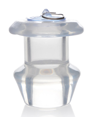 Hollow Transparent Anal Plug With Stopper - Large - EasyToys