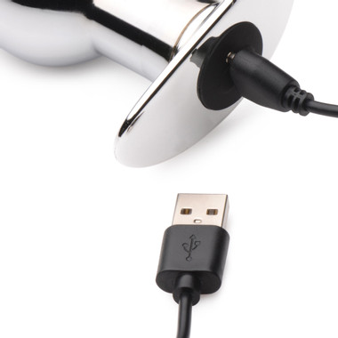 Plug anal rechargeable Chrome Blast avec tlcommande - Large - Adam et Eve
