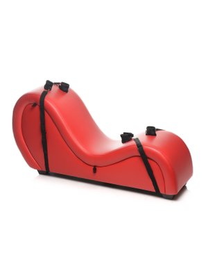Kinky Seks Sofa Met Boeien en Positie Kussens - Zwart/Rood