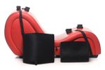 Kinky Seks Sofa Met Boeien en Positie Kussens - Zwart/Rood