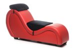 Kinky Seks Sofa Met Boeien en Positie Kussens - Zwart/Rood