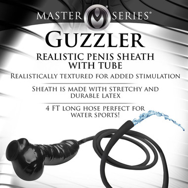 Guzzler Realistische Latex-Penis-Hlle mit Schlauch - Schwarz - Beate Uhse
