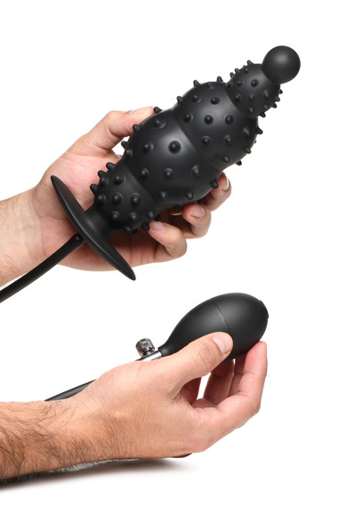 Master Series - Gerippter aufblasbarer Analdildo - Schwarz - Beate Uhse