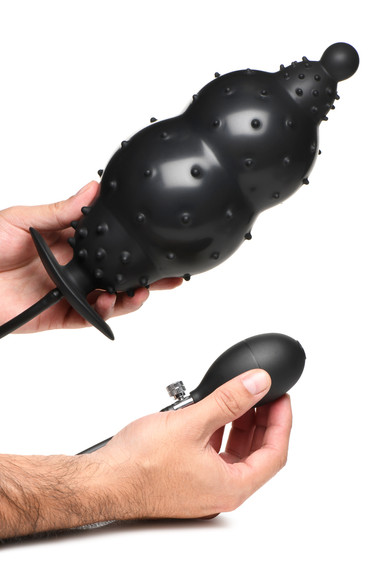 Master Series - Gerippter aufblasbarer Analdildo - Schwarz - AMORELIE