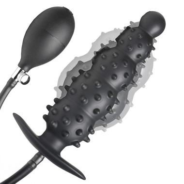 analdildo zum aufpumpen Buttplug »Dogtail« auf 2 Seiten aufblasbar aus Silikon main image 1