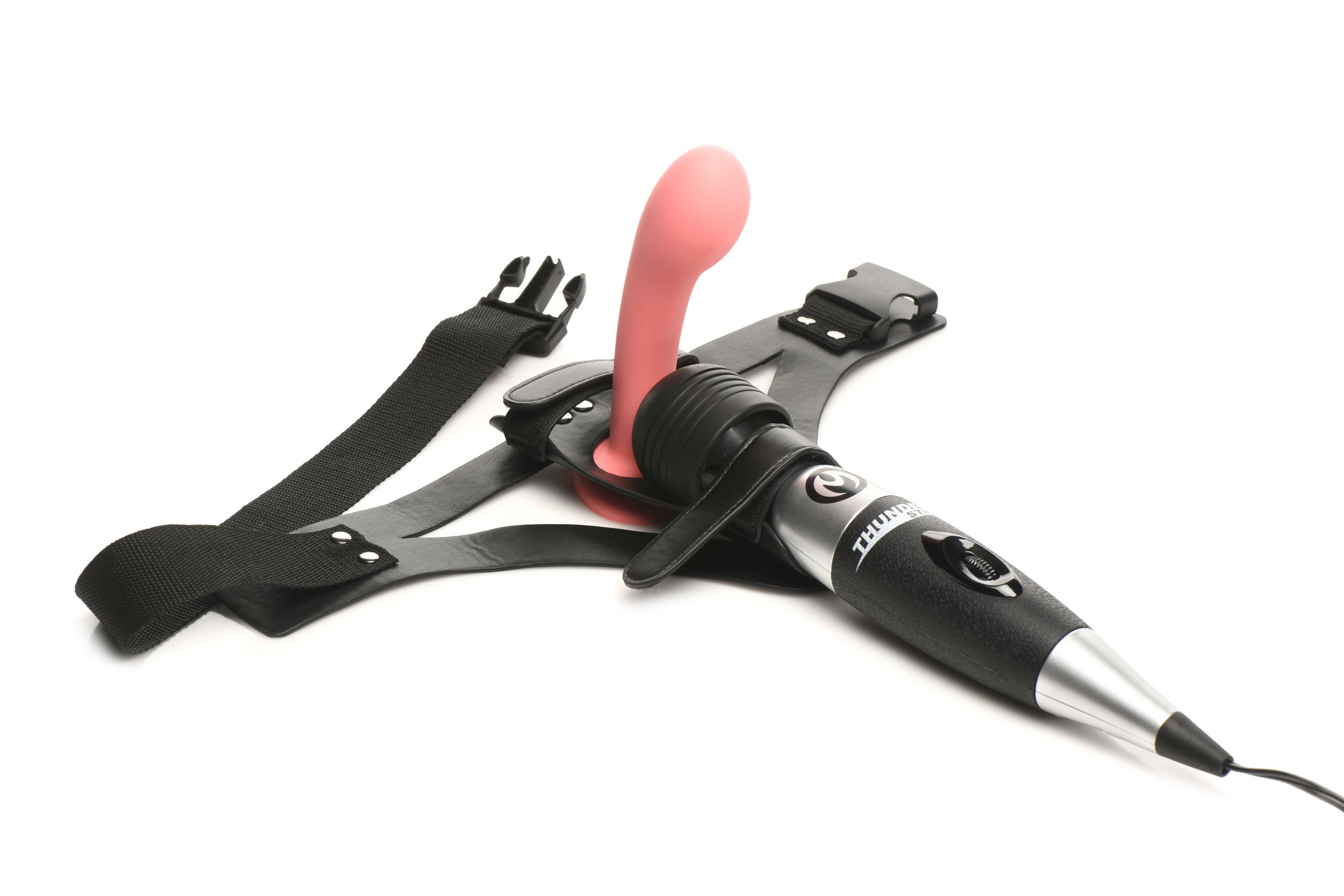 XR Brands - Thunder Strap Wand Dij Harnas - Zwart foto 9