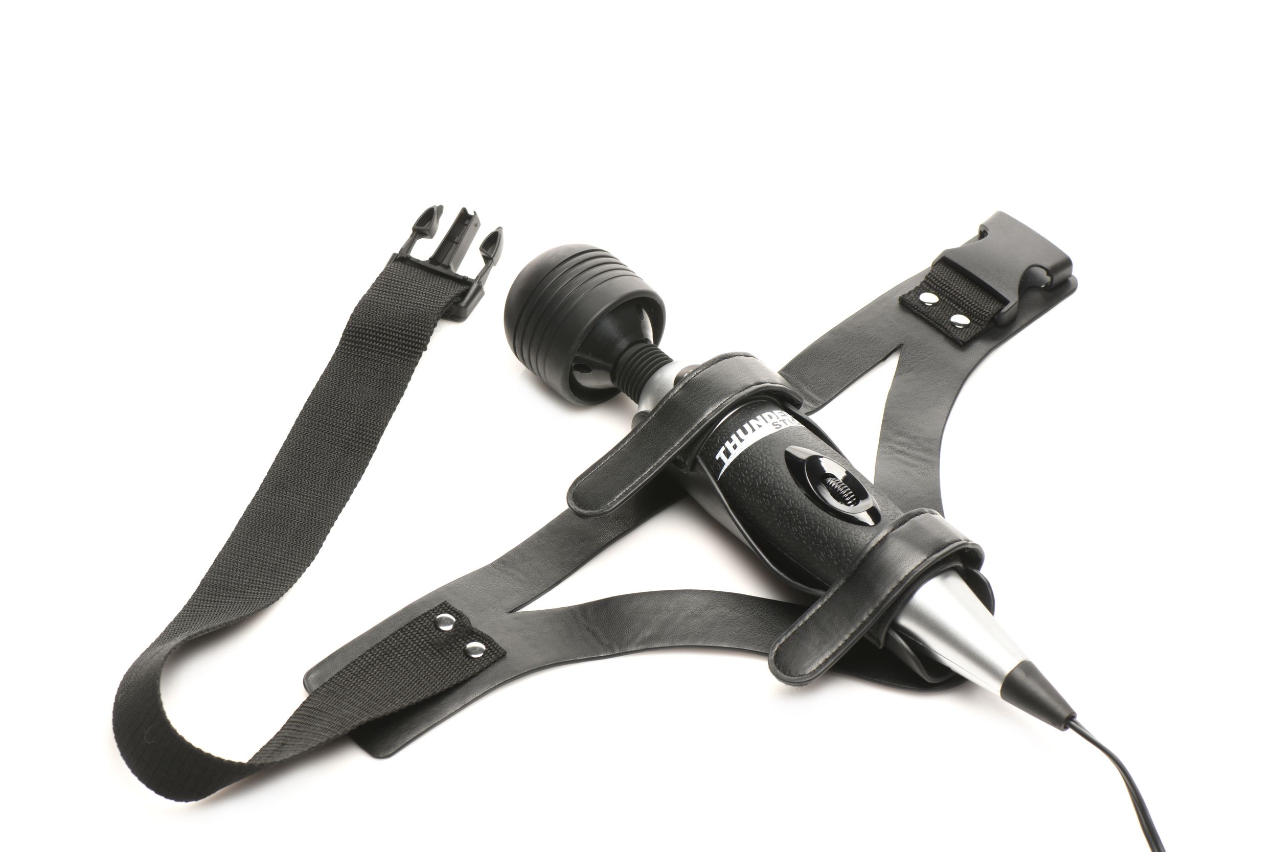 XR Brands - Thunder Strap Wand Dij Harnas - Zwart foto 3
