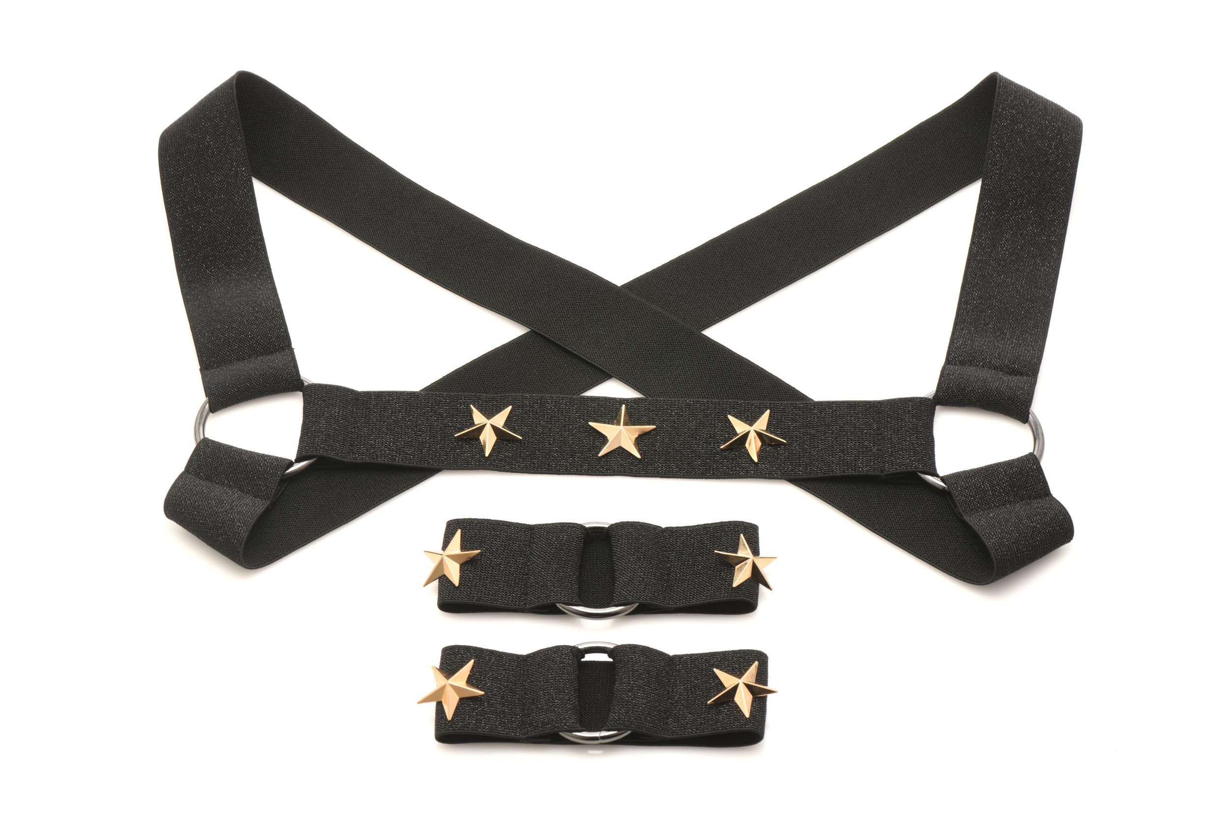 XR Brands - Borstharnas met Armbanden - Zwart