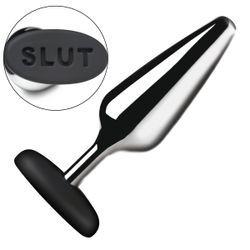 XR Brands - Butt Slut Metalowy & Silikonowy Korek Analny - Srebrny