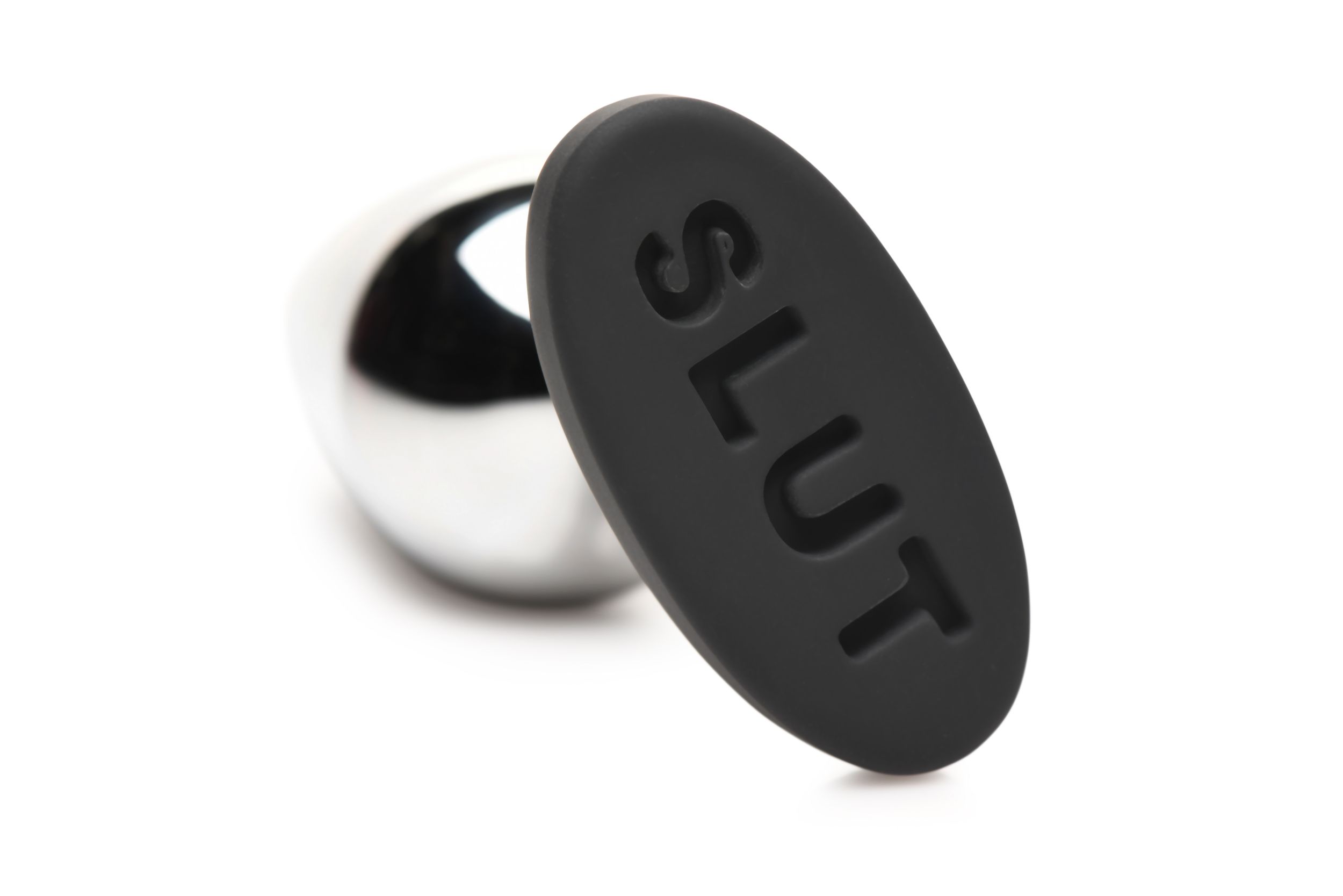 XR Brands - Butt Slut Metalen & Siliconen Butt Plug - Zilver - Afbeelding 5