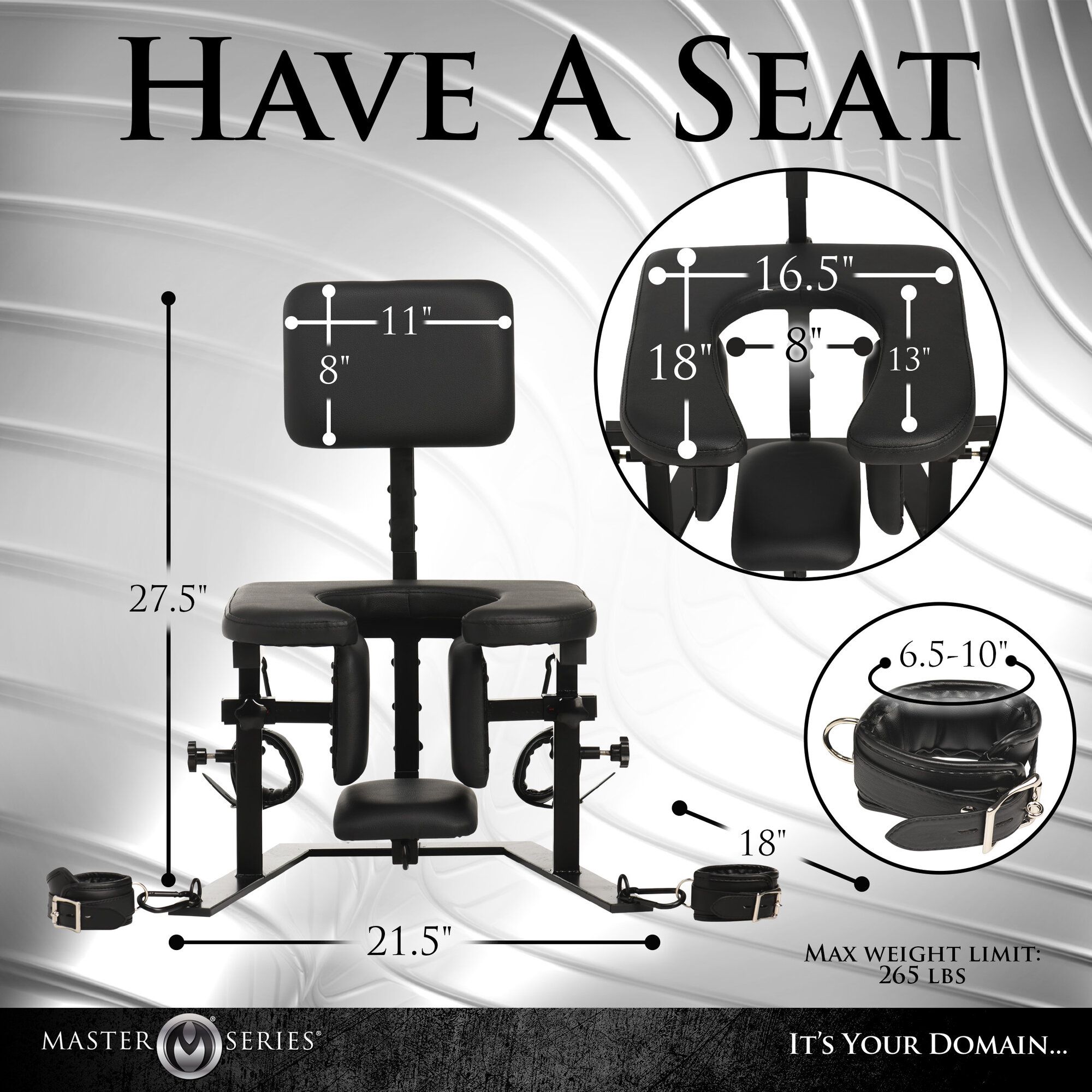 XR Brands - Pleasure Throne Orale Seks Stoel - Zwart foto 21