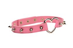 XR Brands - Spiked Heart Choker - Pink