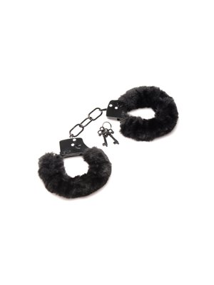 XR Brands - Cuffed In Fur Handboeien - Zwart